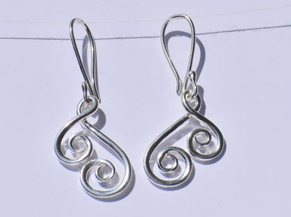 Silver Spiral Earrings, Handmade Earrings, Silver Dangled Earrings, Boho Jewelry, Statement Jewelry, Anniversary Gift, Accessories For Women