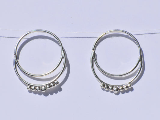 Silver Hoop Earrings, Silver Wire Hoop Earrings, 925 Sterling Silver Earrings, Earlope Earrings, Circle Earrings, Boho Jewelry, Gift For Her