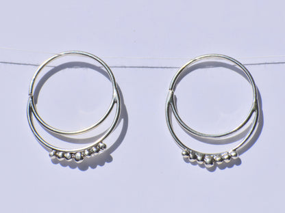 Silver Hoop Earrings, Silver Wire Hoop Earrings, 925 Sterling Silver Earrings, Earlope Earrings, Circle Earrings, Boho Jewelry, Gift For Her