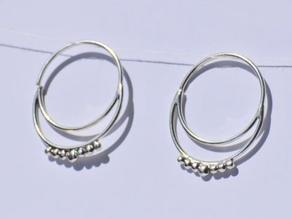 Silver Hoop Earrings, Silver Wire Hoop Earrings, 925 Sterling Silver Earrings, Earlope Earrings, Circle Earrings, Boho Jewelry, Gift For Her