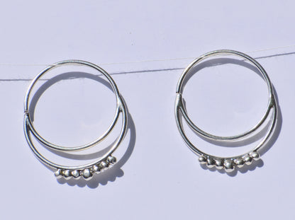 Silver Hoop Earrings, Silver Wire Hoop Earrings, 925 Sterling Silver Earrings, Earlope Earrings, Circle Earrings, Boho Jewelry, Gift For Her