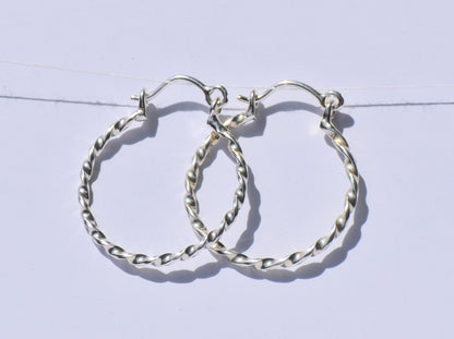 Silver Curly Earrings, Silver Hoop Earrings, Handmade Earrings, 925 Sterling Silver Earrings, Silver Twist Wire Earrings, Women Accessories