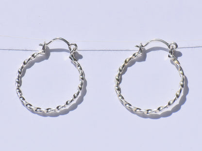Silver Curly Earrings, Silver Hoop Earrings, Handmade Earrings, 925 Sterling Silver Earrings, Silver Twist Wire Earrings, Women Accessories