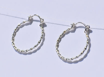 Silver Curly Earrings, Silver Hoop Earrings, Handmade Earrings, 925 Sterling Silver Earrings, Silver Twist Wire Earrings, Women Accessories