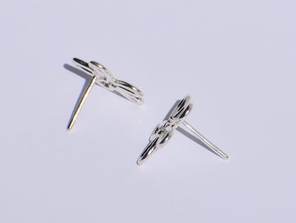 Silver Flower Earrings, Silver Wire Earring, 925 Silver Studs Earrings, Handmade Jewelry, Minimalist Jewelry, Women Accessories, Silver Gift