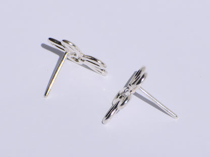Silver Flower Earrings, Silver Wire Earring, 925 Silver Studs Earrings, Handmade Jewelry, Minimalist Jewelry, Women Accessories, Silver Gift