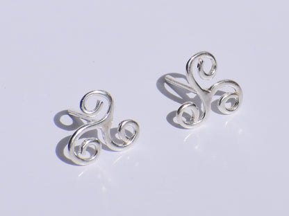 Spiral Earrings Studs, Silver Earrings Studs, Handmade Studs Earrings, Women Accessories, Party Wear Studs, Anniversary Gift, Gift For Women
