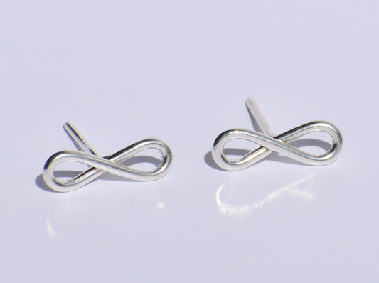 Infinity Studs Earrings, 925 Sterling Silver Studs Earrings, Handmade Earrings, Minimalist Studs Earrings, Wedding Gift, Geometric Earrings