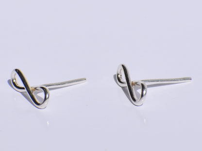 Infinity Studs Earrings, 925 Sterling Silver Studs Earrings, Handmade Earrings, Minimalist Studs Earrings, Wedding Gift, Geometric Earrings