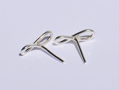 Infinity Studs Earrings, 925 Sterling Silver Studs Earrings, Handmade Earrings, Minimalist Studs Earrings, Wedding Gift, Geometric Earrings