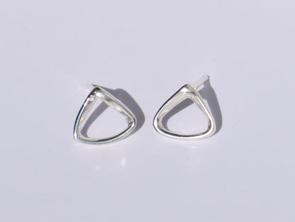 Silver Geometric Earrings, Triangular Shape Silver Studs, Handmade Studs Earrings, 925 Sterling Silver Studs Earrings, Easter's Gift For Her