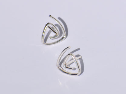 Silver Spiral Studs Earrings, 925 Sterling Silver Studs Earrings, Handmade Studs Earrings, Silver Jewelry, Statement Jewelry, Gift For Women