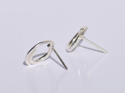 Silver Studs Earrings, Silver Geometric Studs Earrings, 925 Sterling Silver Studs Earrings, Easter's Gift, Women Accessories, Gift For Women