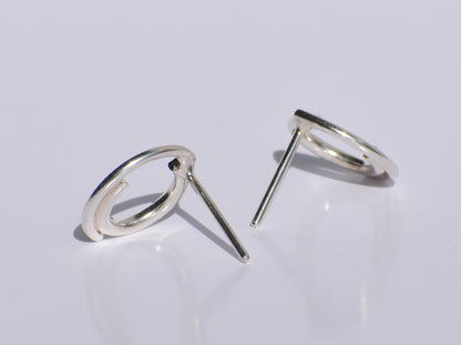 Silver Studs Earrings, Silver Geometric Studs Earrings, 925 Sterling Silver Studs Earrings, Easter's Gift, Women Accessories, Gift For Women