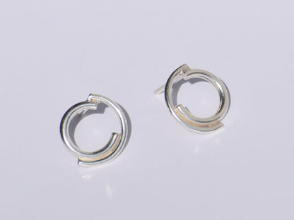 Silver Studs Earrings, Silver Geometric Studs Earrings, 925 Sterling Silver Studs Earrings, Easter's Gift, Women Accessories, Gift For Women