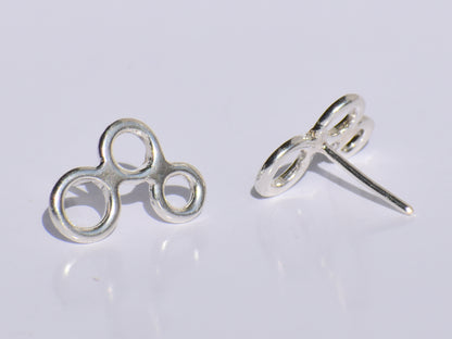 Silver Circle Studs Earrings, Handmade Earrings, 925 Sterling Silver Earrings, Mother's Day Gift, Anniversary Gift, Gift For Her, Gift Item