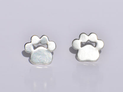 Silver Paw Studs Earrings, Dog Paw Studs Earrings, 925 Sterling Silver Studs Earrings, Handmade Jewellery, Anniversary Gift, Gift For Women