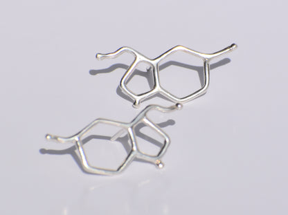 Testosterone Studs Earrings, Silver Geometric Studs Earrings, Handmade Jewelry, 925 Sterling Silver Studs Earrings, Anniversary Gift For Her