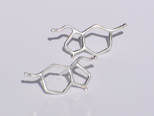 Testosterone Studs Earrings, Silver Geometric Studs Earrings, Handmade Jewelry, 925 Sterling Silver Studs Earrings, Anniversary Gift For Her