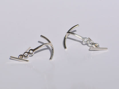 Silver Bar Studs Earrings, Handmade Earrings, 925 Sterling Silver Earrings, Earlope Earrings, Women Accessories, Anniversary Gift For Women