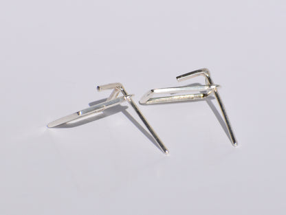 Silver Geometric Studs Earrings, Handmade Jewelry, 925 Sterling Silver, Party Wear Earrings, Customised Earrings, Women Jewelry, Square Stud