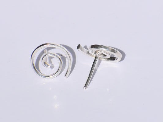 Spiral Studs Earrings, Silver Swing Studs Earrings, Handmade Jewelry, 925 Sterling Silver Earrings, Birthday Gift, Gift For Her, Boho Studs
