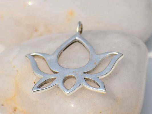Delicate Lotus Flower Pendant, Sterling Silver Pendant, Handmade Jewelry, Waterlily Charm, Peace Jewelry, Yoga Jewelry, Jewelry For Everyone