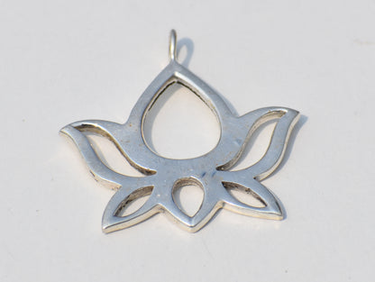Delicate Lotus Flower Pendant, Sterling Silver Pendant, Handmade Jewelry, Waterlily Charm, Peace Jewelry, Yoga Jewelry, Jewelry For Everyone