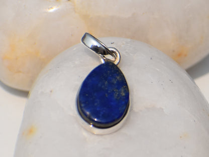 Lapis lazuli Pendant, Natural Lapis Lazuli, Pear Lapis Lazuli, Sterling Silver Pendant, Handmade Ring, Silver Necklace, Statement Jewelry