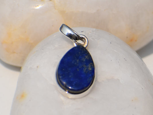 Lapis lazuli Pendant, Natural Lapis Lazuli, Pear Lapis Lazuli, Sterling Silver Pendant, Handmade Ring, Silver Necklace, Statement Jewelry