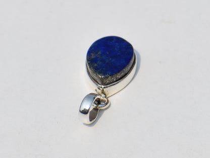 Lapis lazuli Pendant, Natural Lapis Lazuli, Pear Lapis Lazuli, Sterling Silver Pendant, Handmade Ring, Silver Necklace, Statement Jewelry