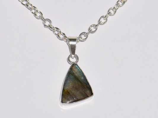 Labradorite Pendant, 925 Sterling Silver Pendant, Silver Necklace, Blue Flame Labradorite Pendant, Unique Shape Pendant, Women Accessories