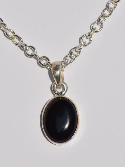 Onyx Pendant, Black Onyx Necklace, 925 Sterling Silver Pendant, Women Accessory, Oval Stone, Solitaire Jewelry, Statement Jewelry, Giftable
