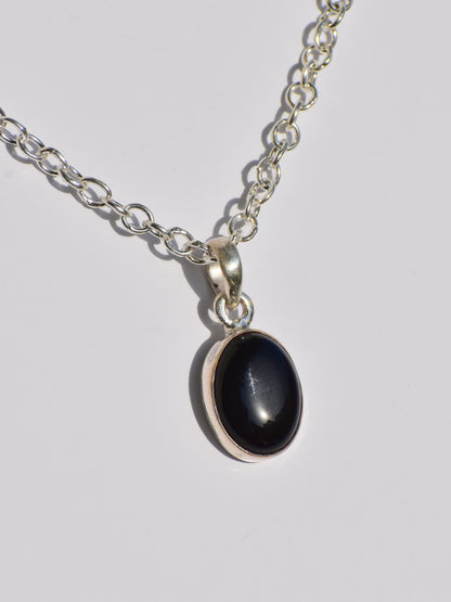 Onyx Pendant, Black Onyx Necklace, 925 Sterling Silver Pendant, Women Accessory, Oval Stone, Solitaire Jewelry, Statement Jewelry, Giftable