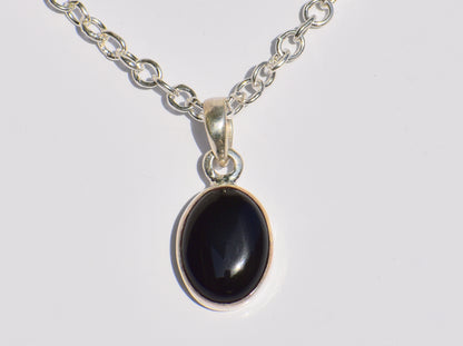 Onyx Pendant, Black Onyx Necklace, 925 Sterling Silver Pendant, Women Accessory, Oval Stone, Solitaire Jewelry, Statement Jewelry, Giftable