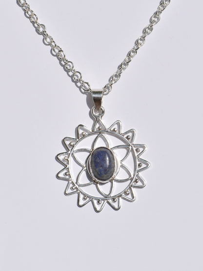 Lapis Lazuli Pendant, Oval Lapis Lazuli, Handmade Necklace, 925 Sterling Silver Pendant, Healing Gemstone, Solitaire Jewelry, Gift For Women