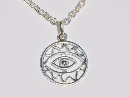 Evil Eye Necklace, Silver Chain Necklace, 925 Sterling Silver Pendant, Handmade Pendant, Evil Eye Pendant, Silver Layers, Gifts Idea For Her