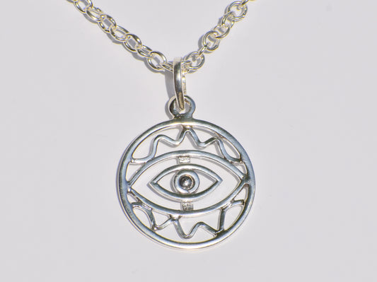 Evil Eye Necklace, Silver Chain Necklace, 925 Sterling Silver Pendant, Handmade Pendant, Evil Eye Pendant, Silver Layers, Gifts Idea For Her