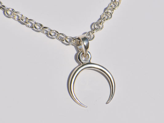 Crescent Moon Pendant, 925 Sterling Silver Pendant, Celestial Jewelry, Wedding Pendant, Unisex Pendant, Womens Pendant, Minimalist Pendant