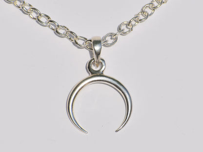 Crescent Moon Pendant, 925 Sterling Silver Pendant, Celestial Jewelry, Wedding Pendant, Unisex Pendant, Womens Pendant, Minimalist Pendant