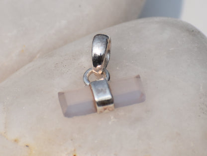 Rose Quartz Pendant, Rose Quartz Necklace, Crystal Necklace, Love Stone Jewelry, Sterling Silver Pendant, Necklace for women, Gift For Her