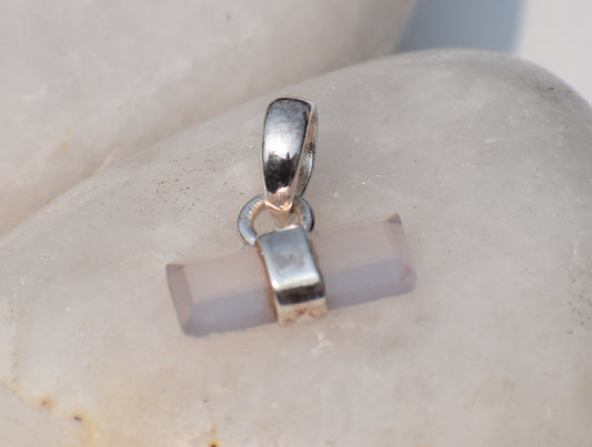 Rose Quartz Pendant, Rose Quartz Necklace, Crystal Necklace, Love Stone Jewelry, Sterling Silver Pendant, Necklace for women, Gift For Her