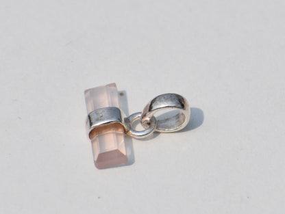 Rose Quartz Pendant, Rose Quartz Necklace, Crystal Necklace, Love Stone Jewelry, Sterling Silver Pendant, Necklace for women, Gift For Her