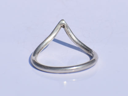 Silver Chevron Ring – Handmade 925 Sterling Silver Stacking Ring