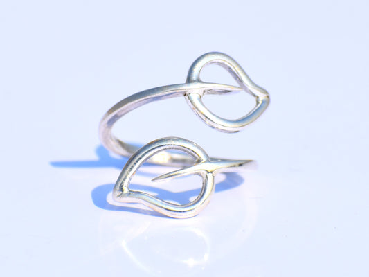 Silver Leaf Ring, Handmade Ring, 925 Sterling Silver Ring, Midi Ring, Wedding Ring, Women Ring, Statement Ring, Valentine Gift, Gift For her