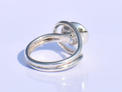 Silver Ball Adjustable Ring – Handmade 925 Sterling Silver Unisex Jewelry