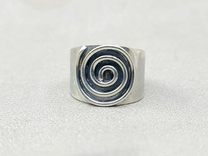 Spiral Sterling Silver Ring – Handmade Bohemian Meditation Band Ring