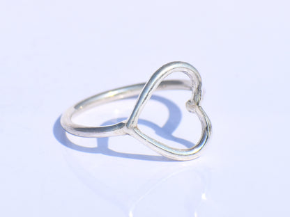 Minimalist Heart Ring – 925 Sterling Silver