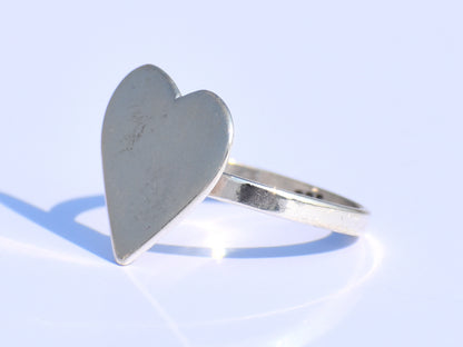 Heart Ring, Love Ring, Minimalist Heart Ring, Sterling Silver Ring, Statement Ring, Bohemian Ring, Promise Ring, Handmade Ring, Gift For Her