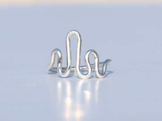 Silver Heart  Ring, 925 Sterling Silver Ring, Fine Ring, Women Ring, Statement Ring, Knuckle Ring, Wave Ring, Anniversary Gift, Gift For Her